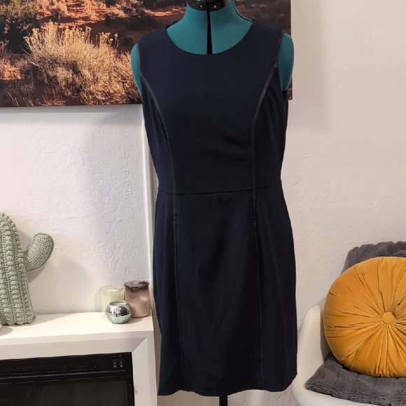 41 Hawthorn Reina Faux Leather Detail Knit Dress, Sz XL, NWT - Picture 1 of 6